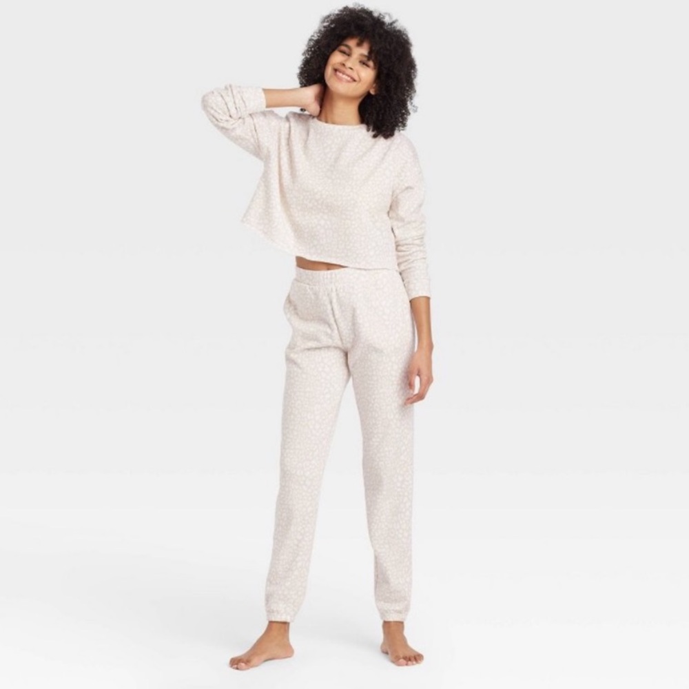 COLSIE LEOPARD PRINT SWEATPANTS LOUNGE JOGGER SWEATPANTS NEUTRAL LOUNGEWEAR XS